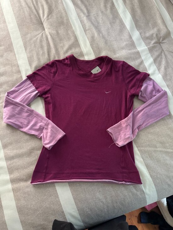 Nike Tops - EUC Nike Burgundy Pink Layered Long Sleeve Top Sz S